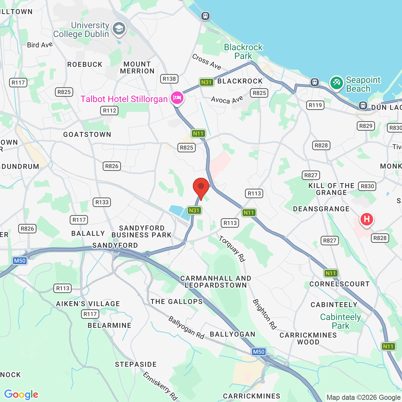 Map displaying job location