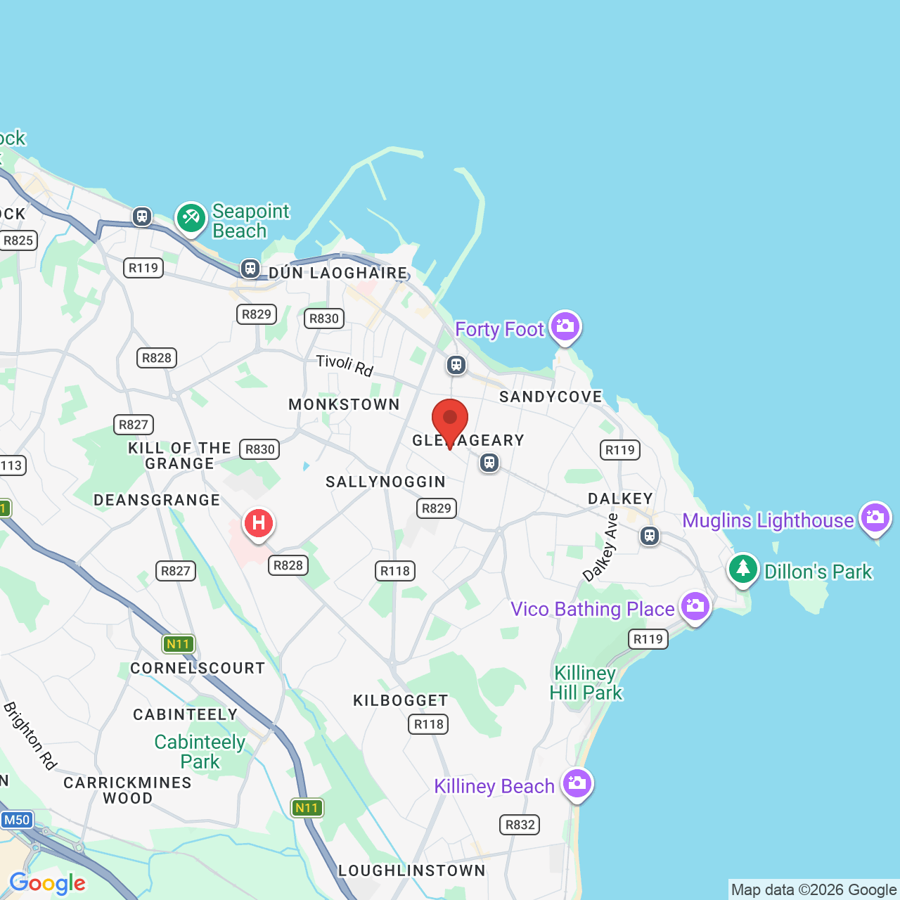 Map displaying job location