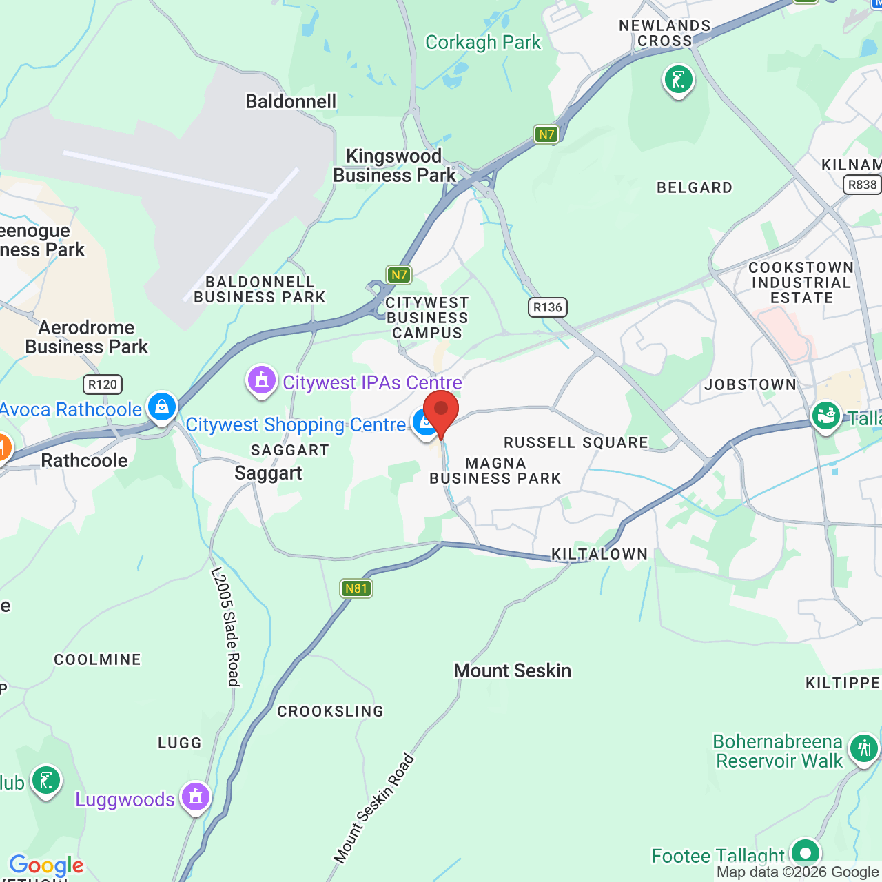 Map displaying job location