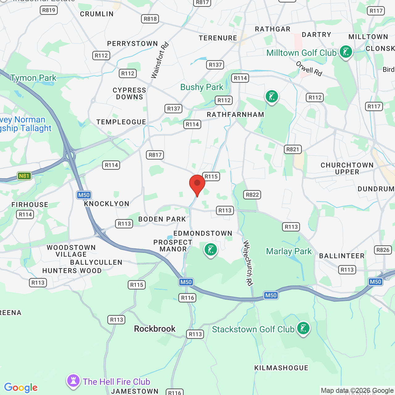 Map displaying job location