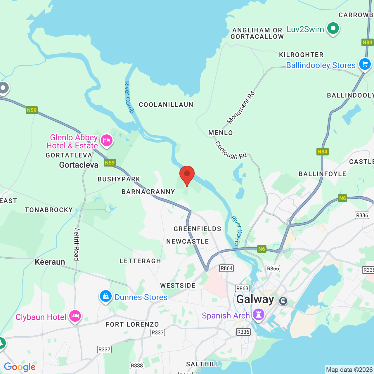 Map displaying job location