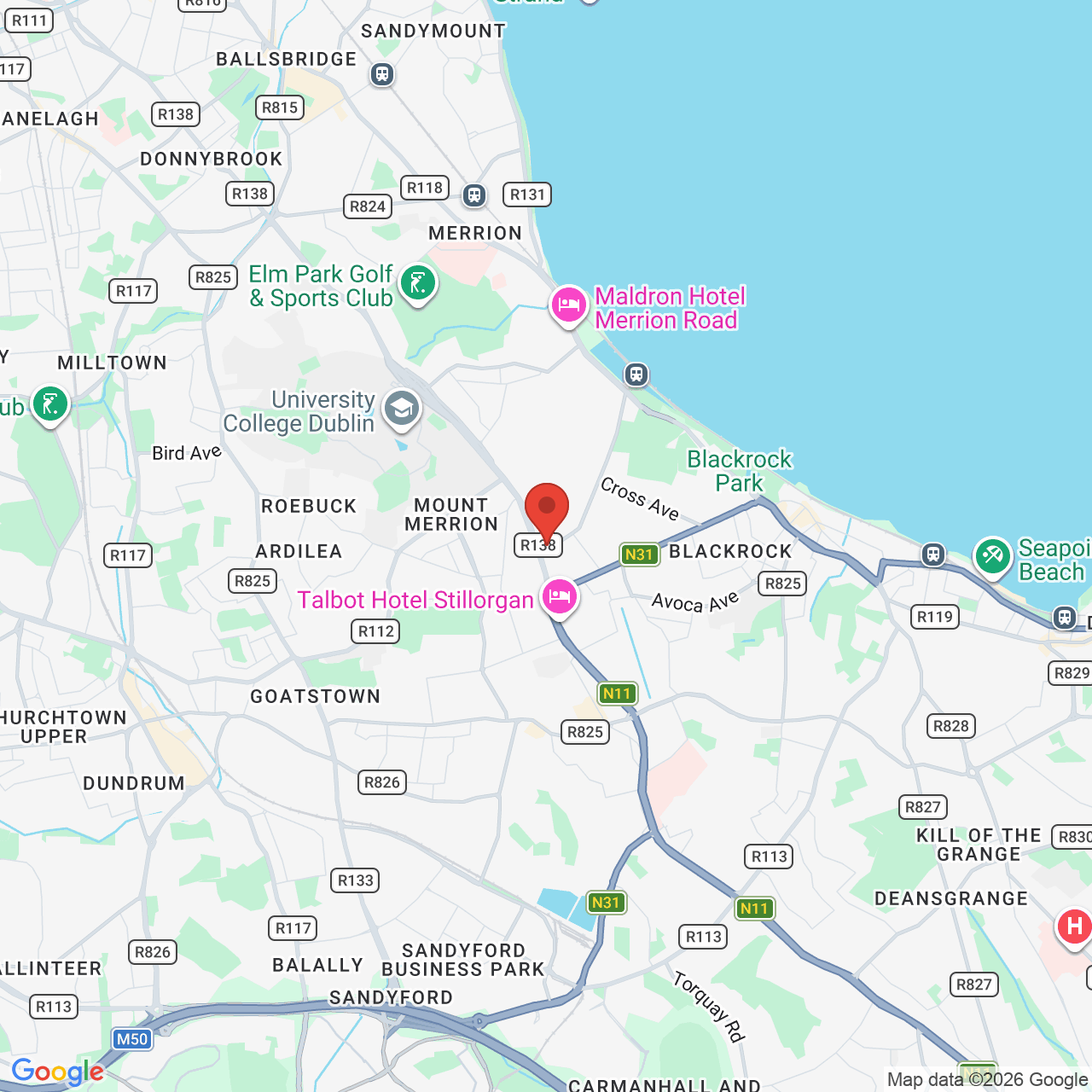 Map displaying job location