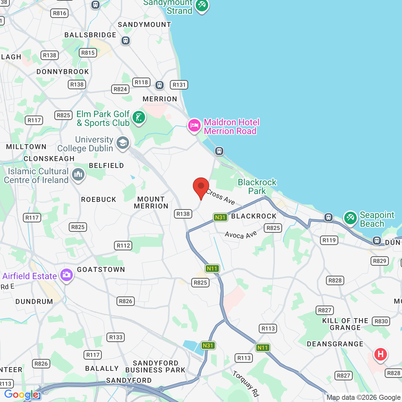 Map displaying job location