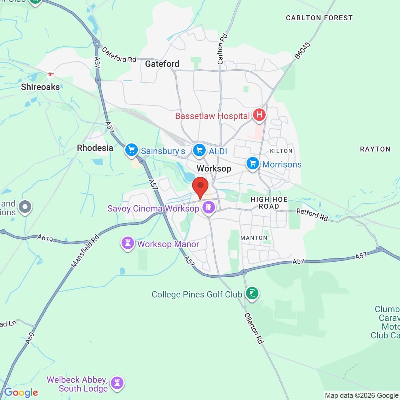 Map displaying job location