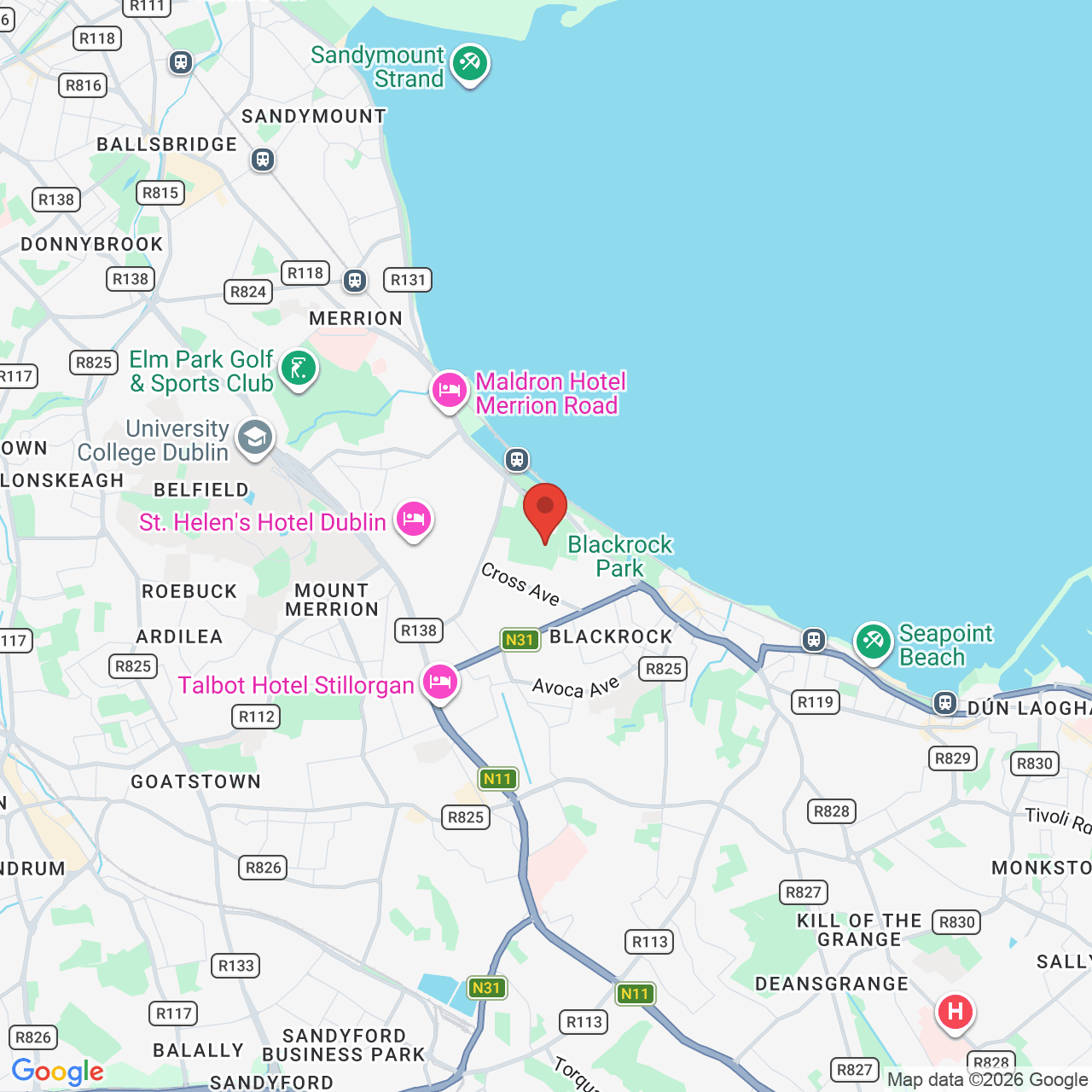 Map displaying job location