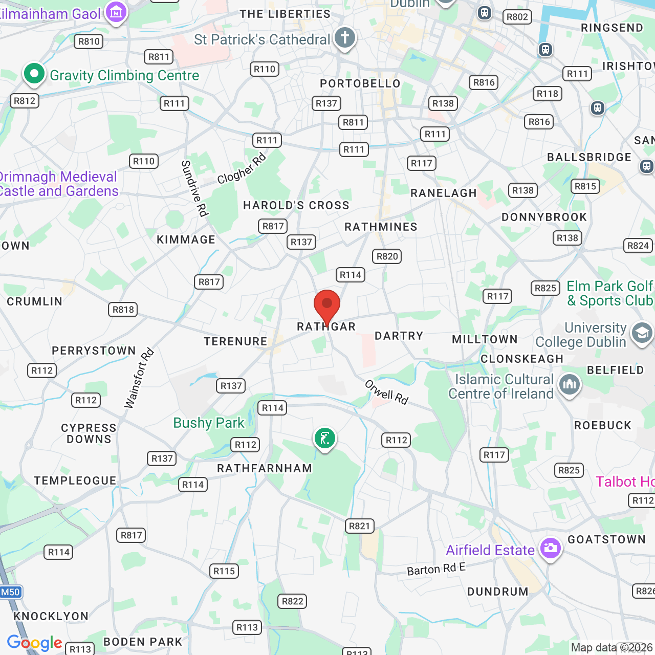 Map displaying job location