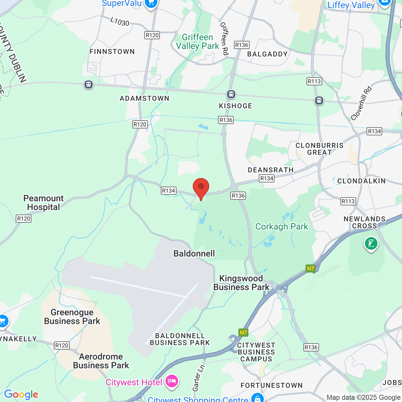 Map displaying job location