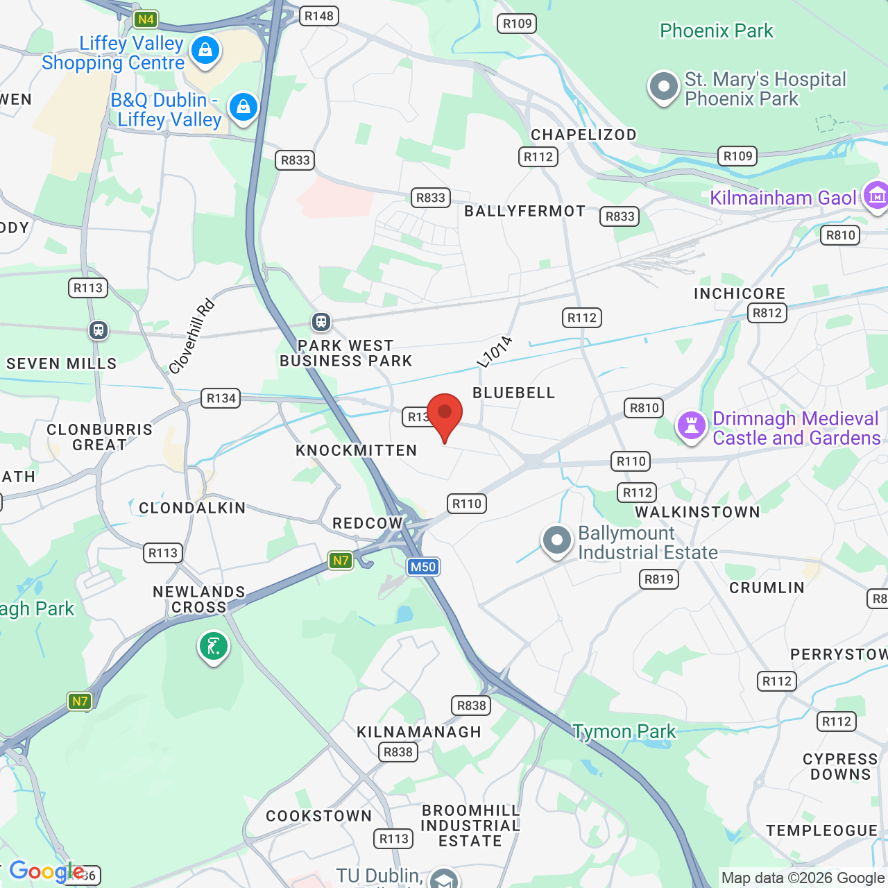 Map displaying job location