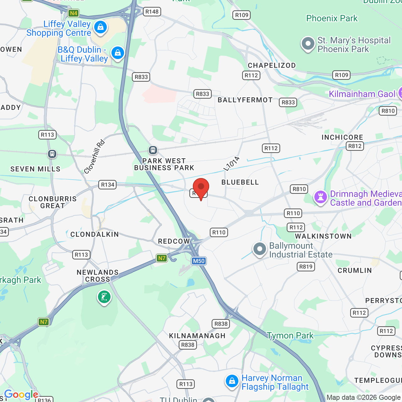 Map displaying job location