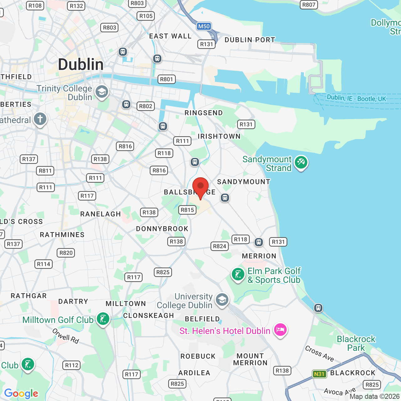 Map displaying job location