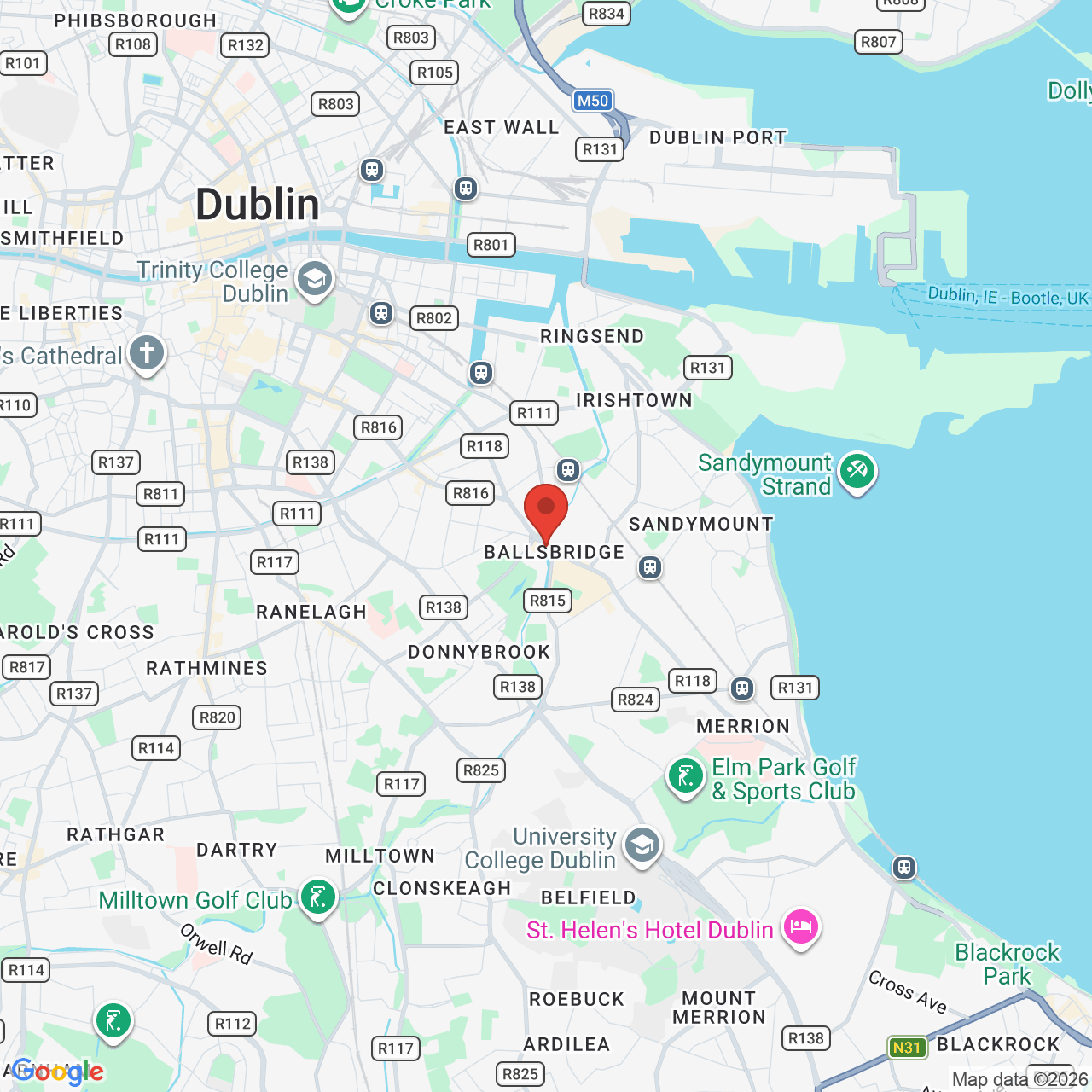 Map displaying job location