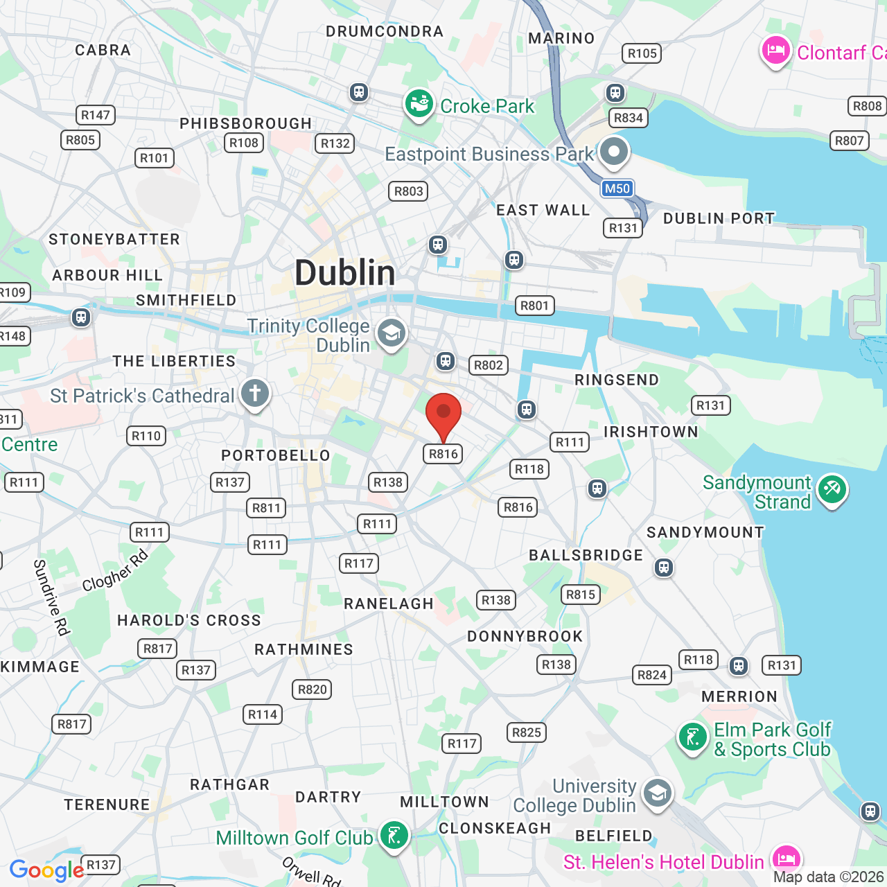 Map displaying job location