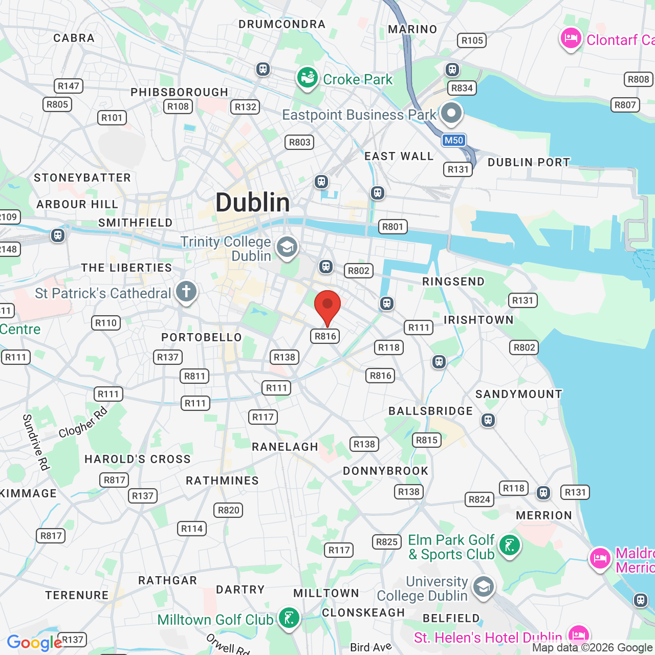 Map displaying job location