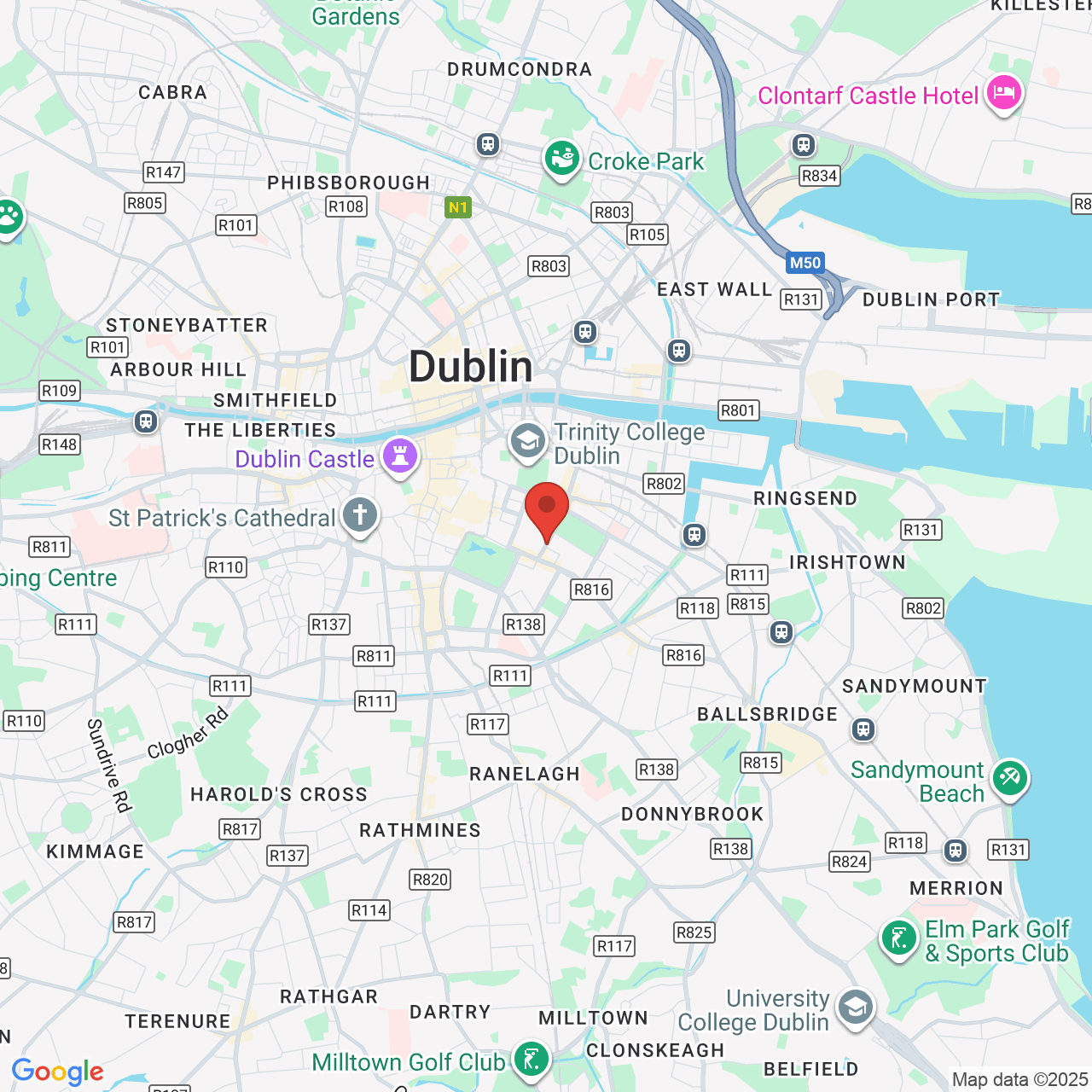 Map displaying job location