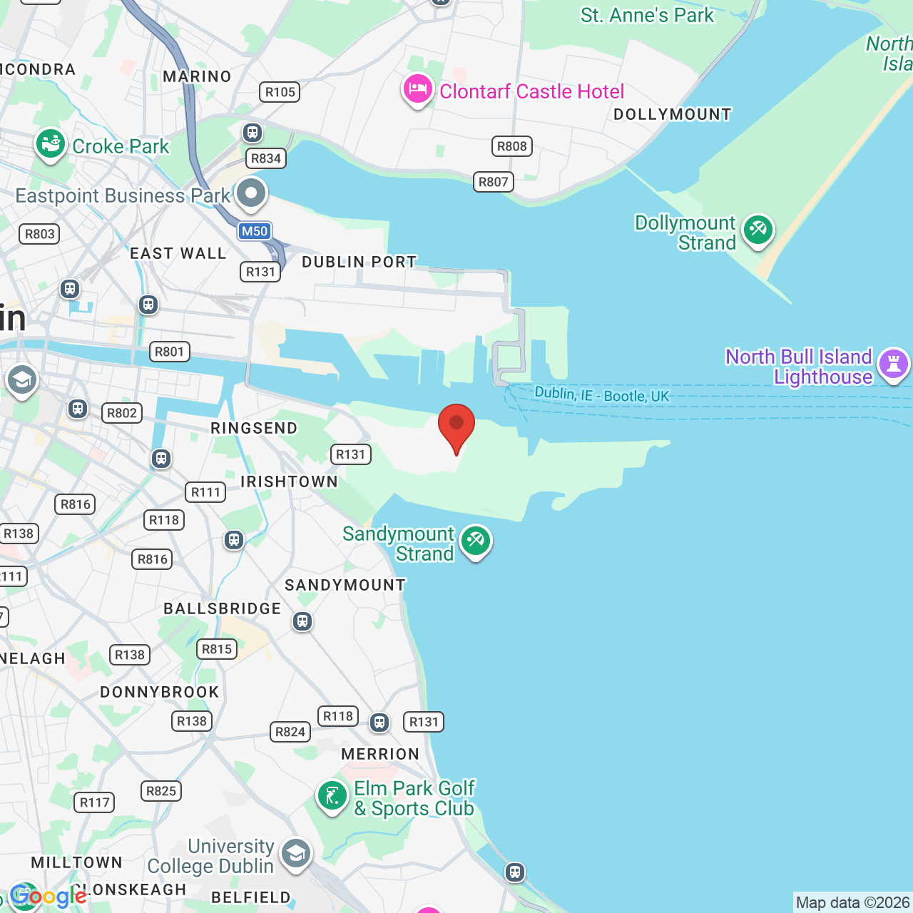 Map displaying job location