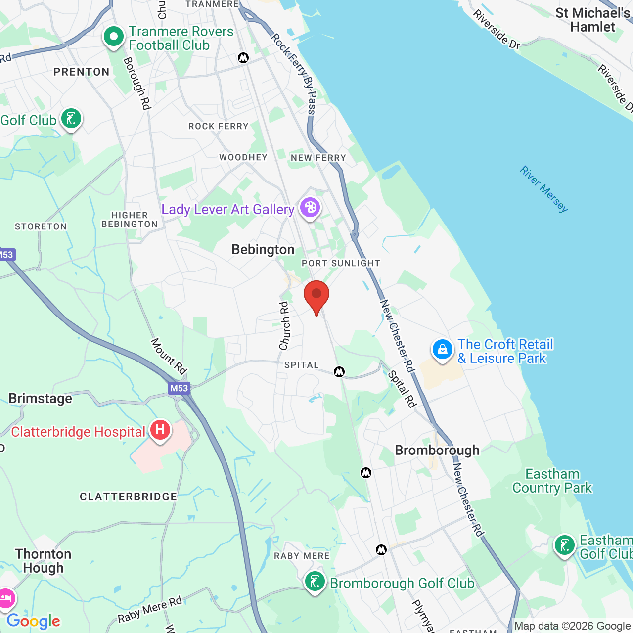 Map displaying job location