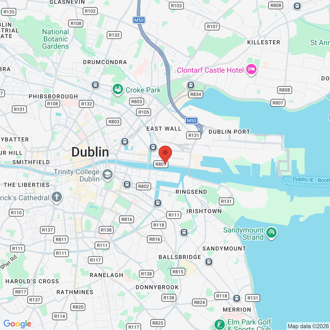 Map displaying job location