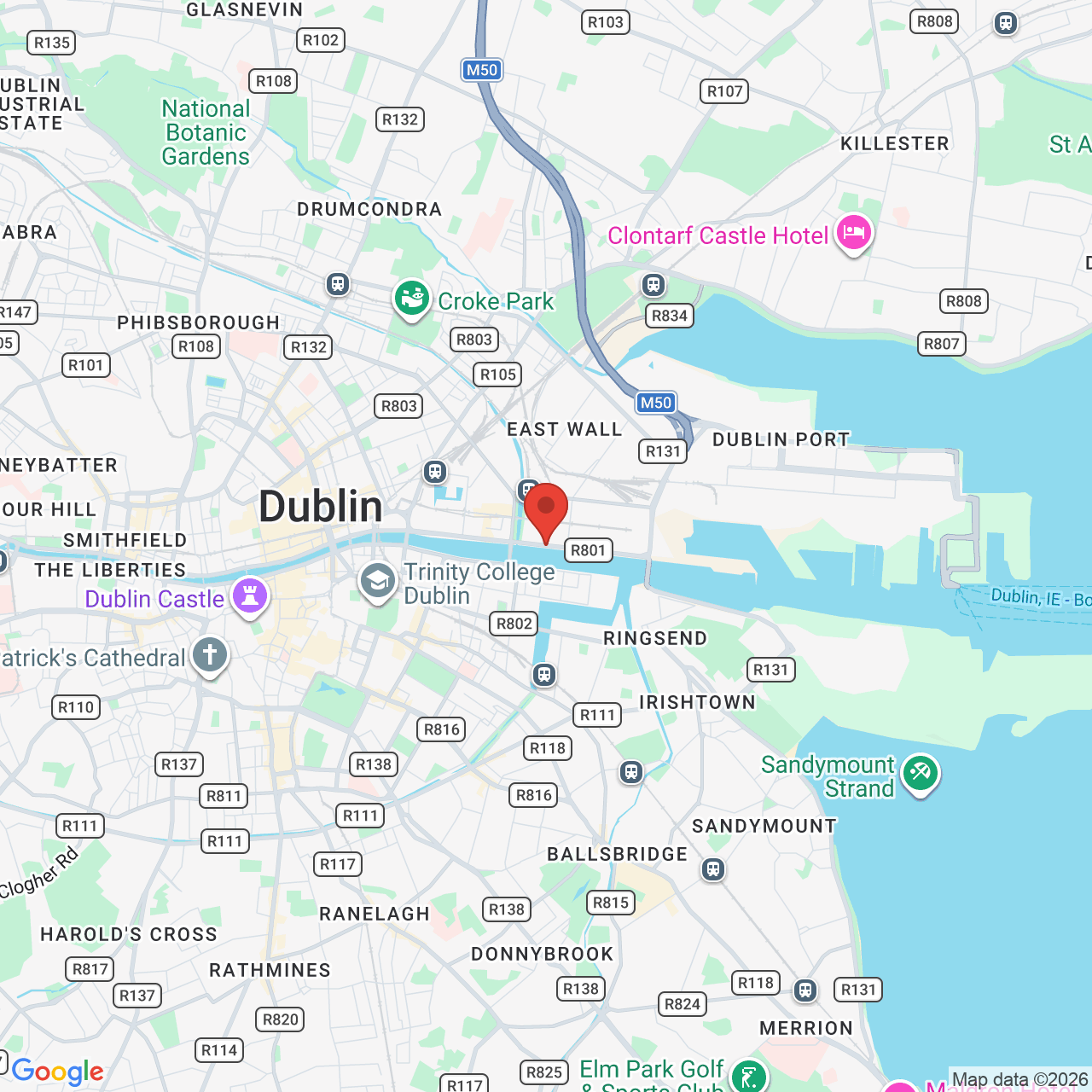 Map displaying job location