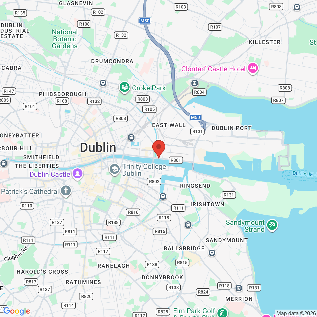Map displaying job location