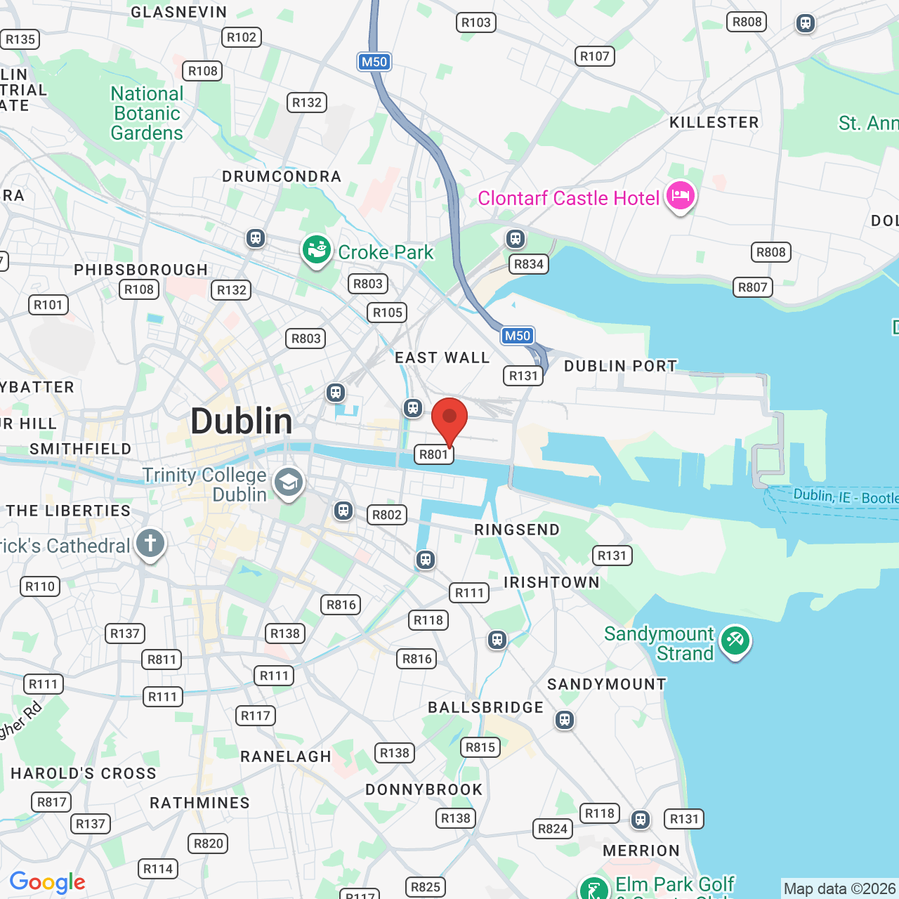 Map displaying job location