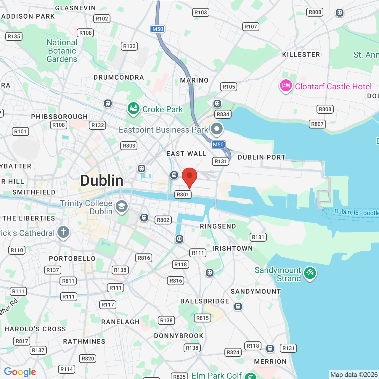 Map displaying job location