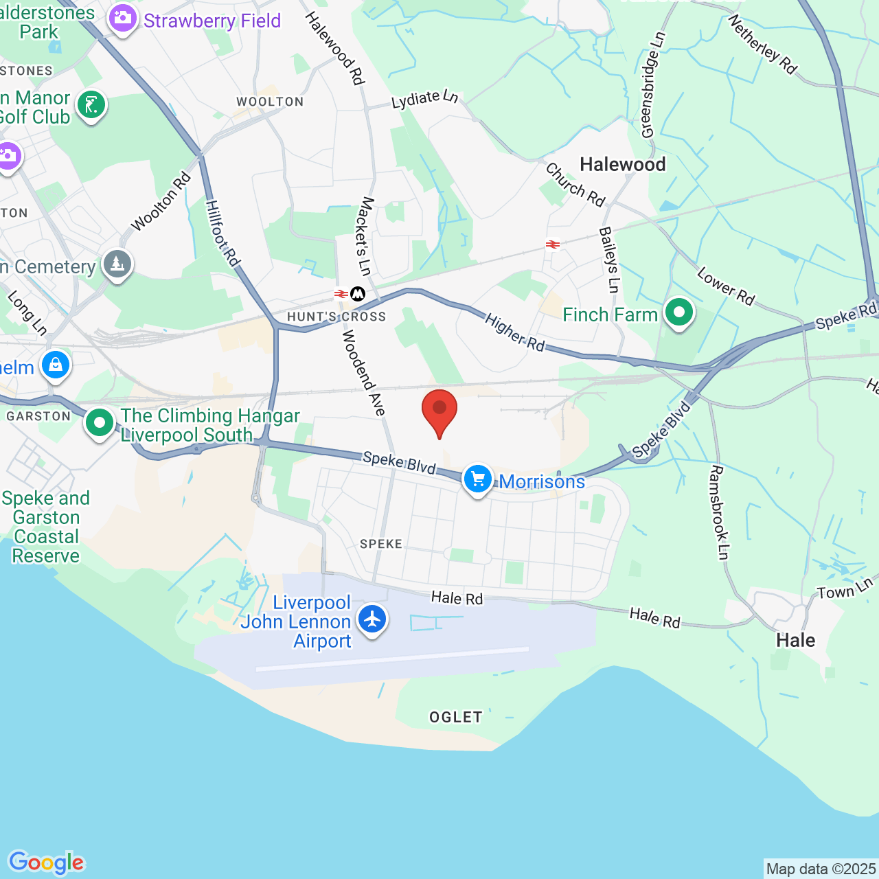 Map displaying job location