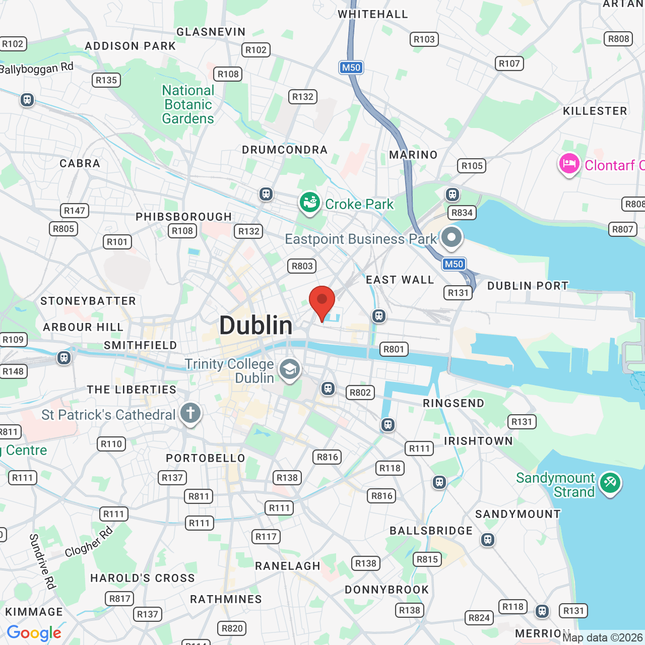 Map displaying job location