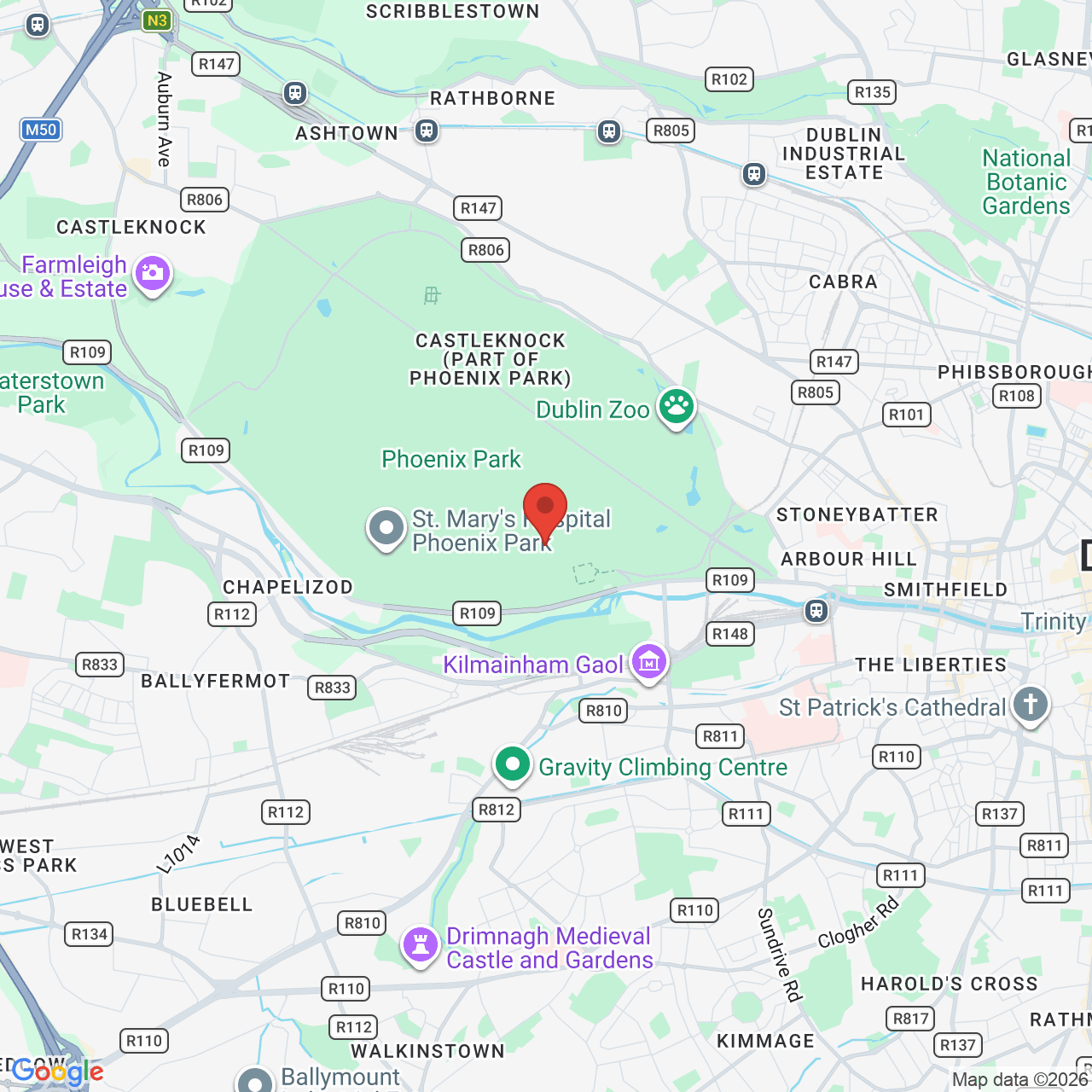Map displaying job location