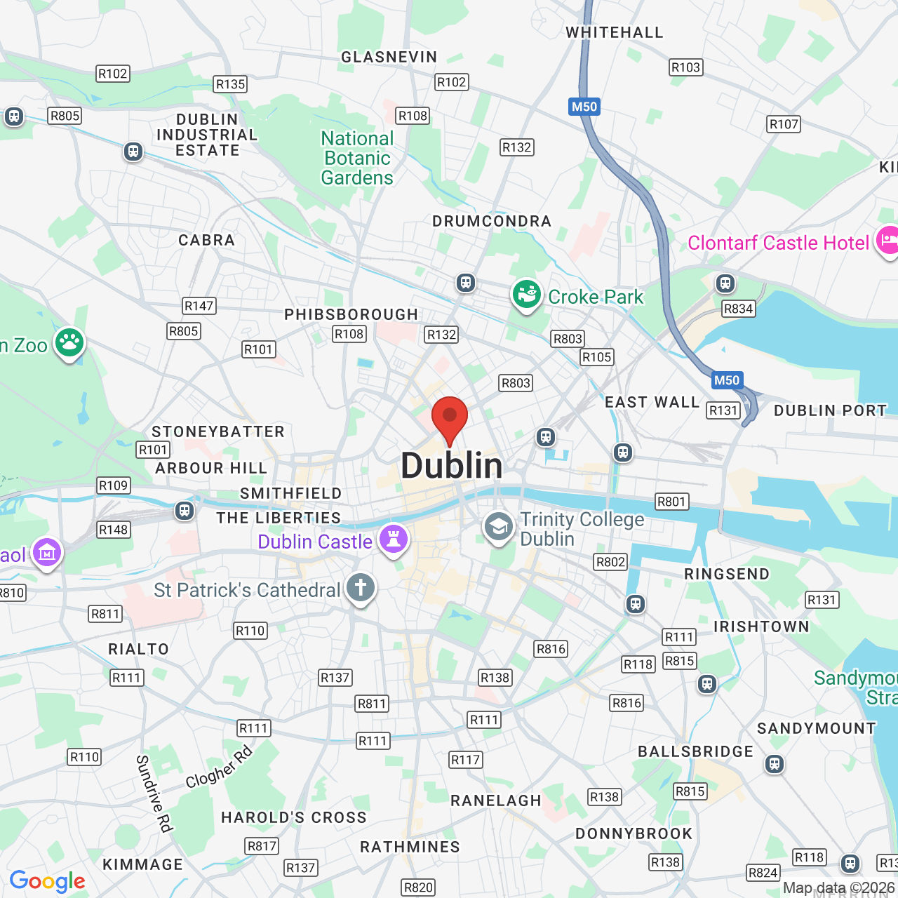 Map displaying job location