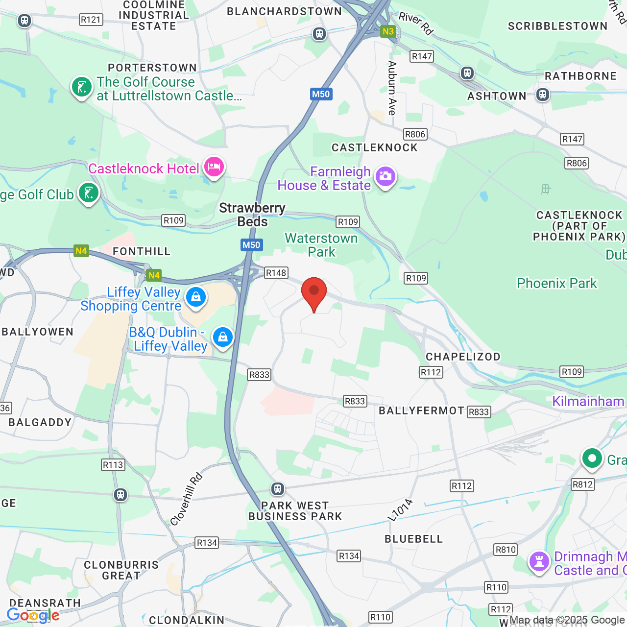 Map displaying job location