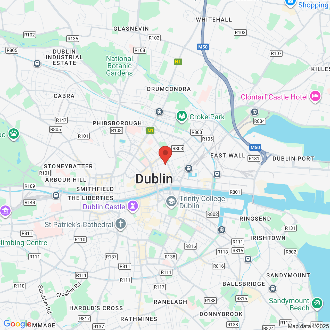 Map showing location of Dublin 1, Island of Ireland, D01F7X3