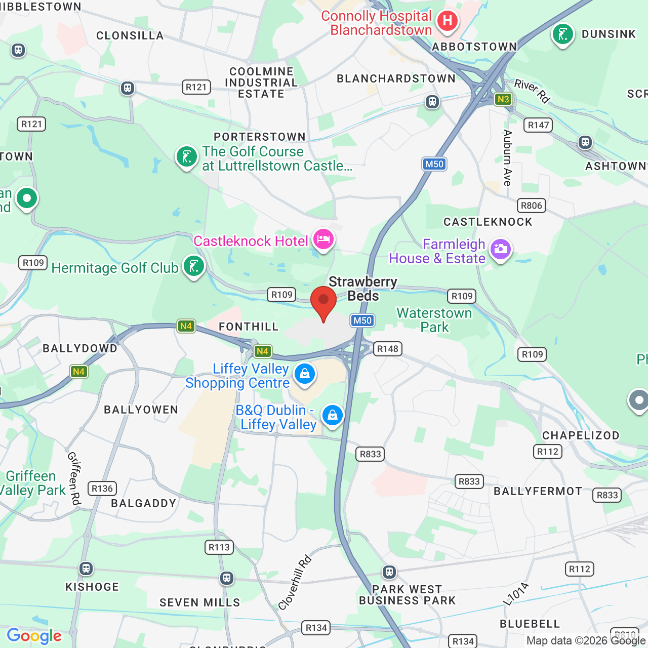 Map displaying job location