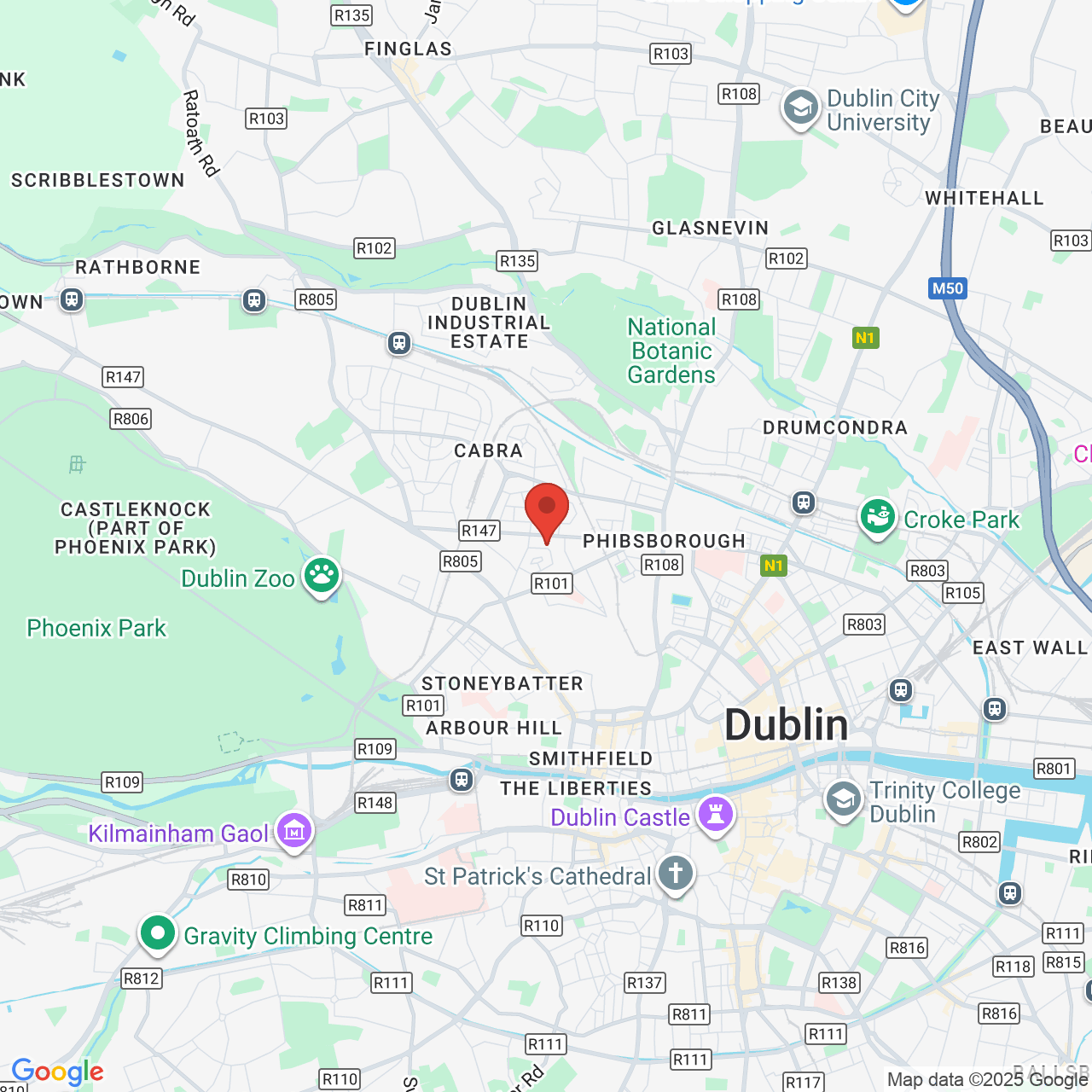 Map displaying job location