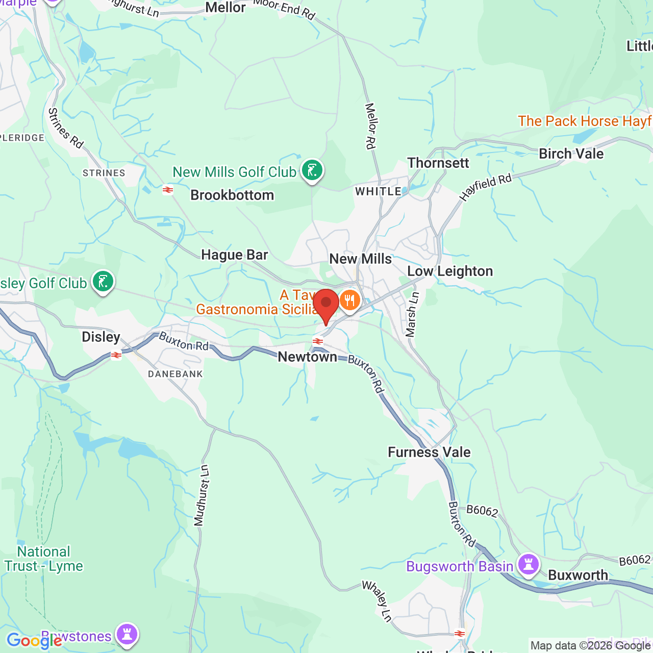 Map displaying job location