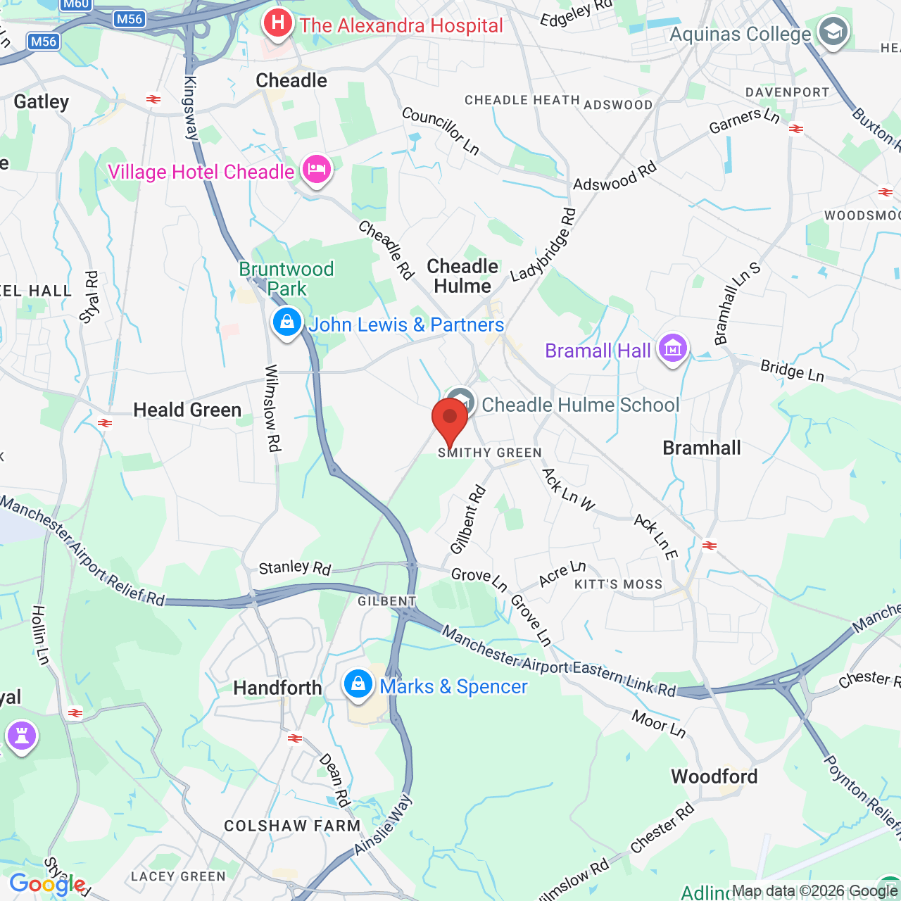 Map displaying job location