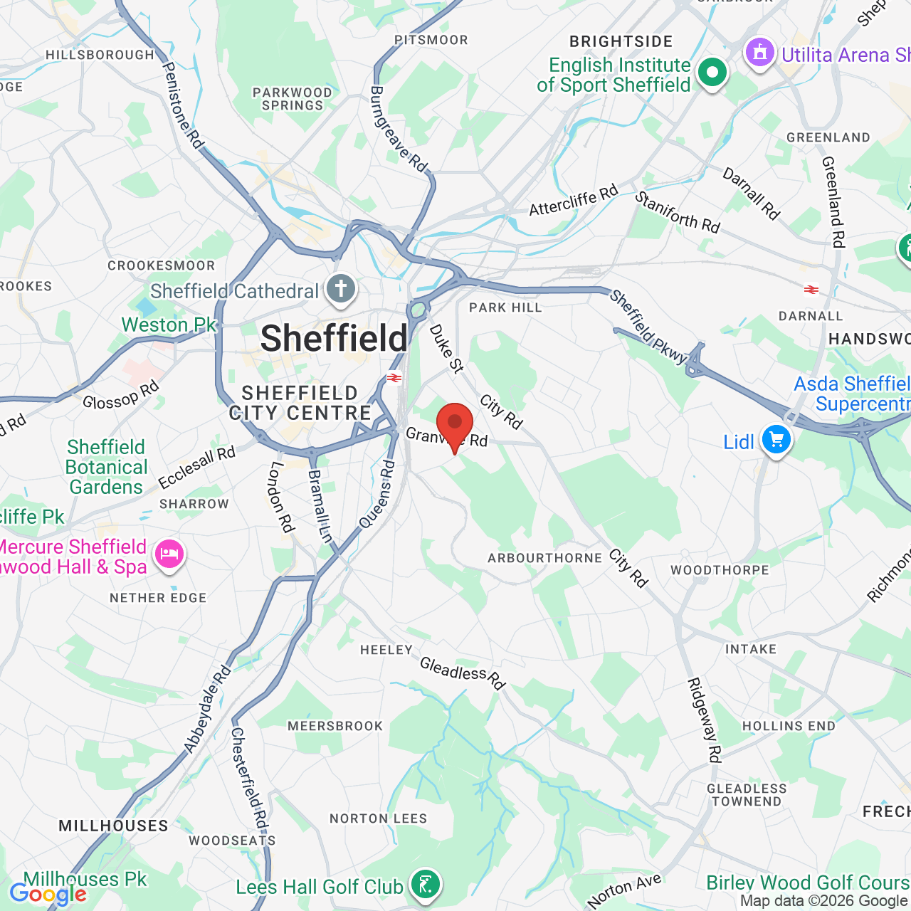 Map displaying job location