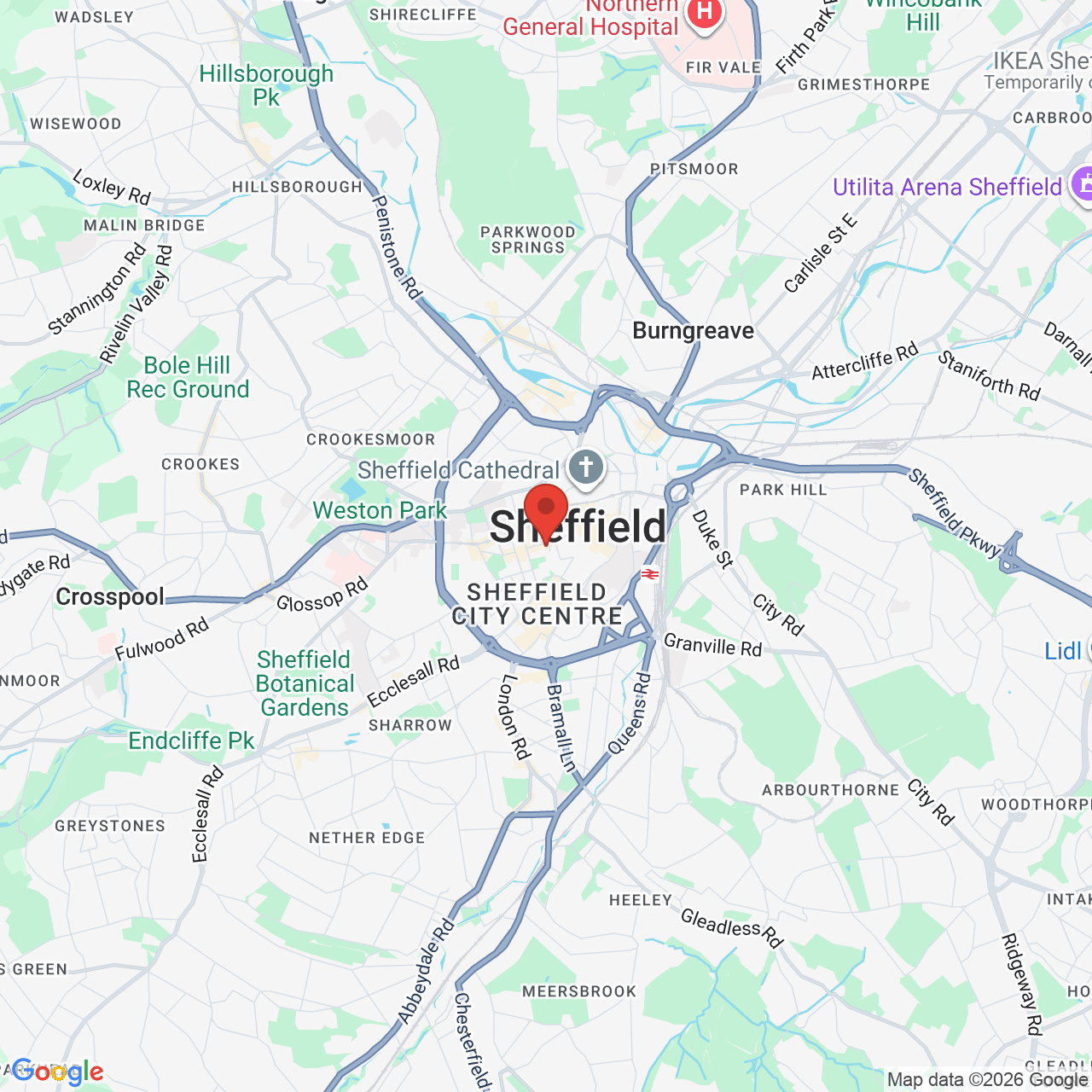 Map displaying job location