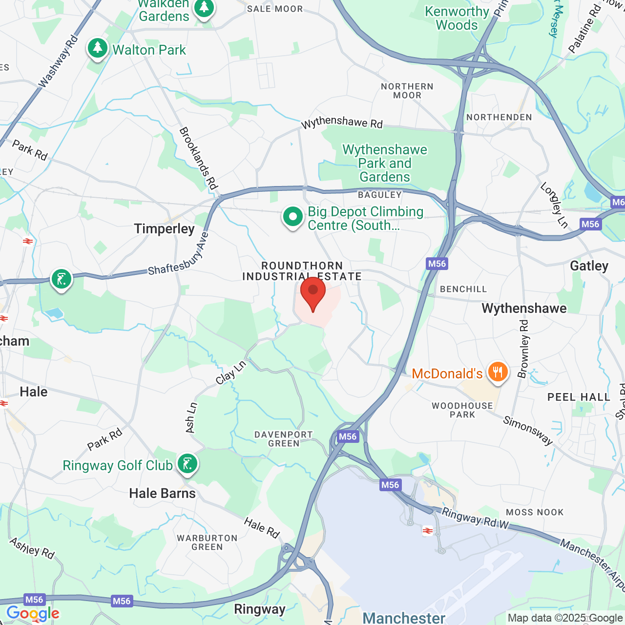 Map showing location of Wythenshawe, United Kingdom, M23  9LT