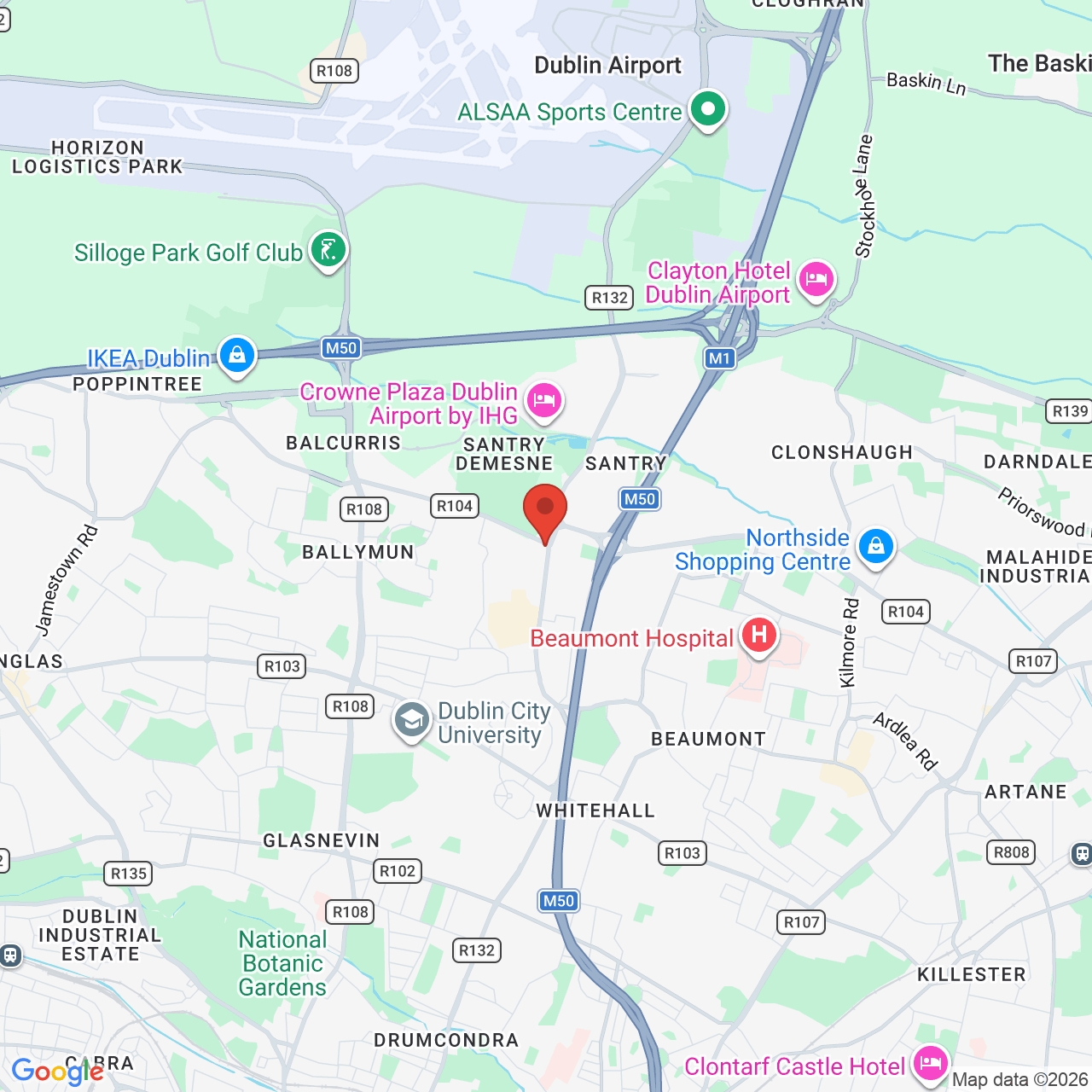 Map displaying job location