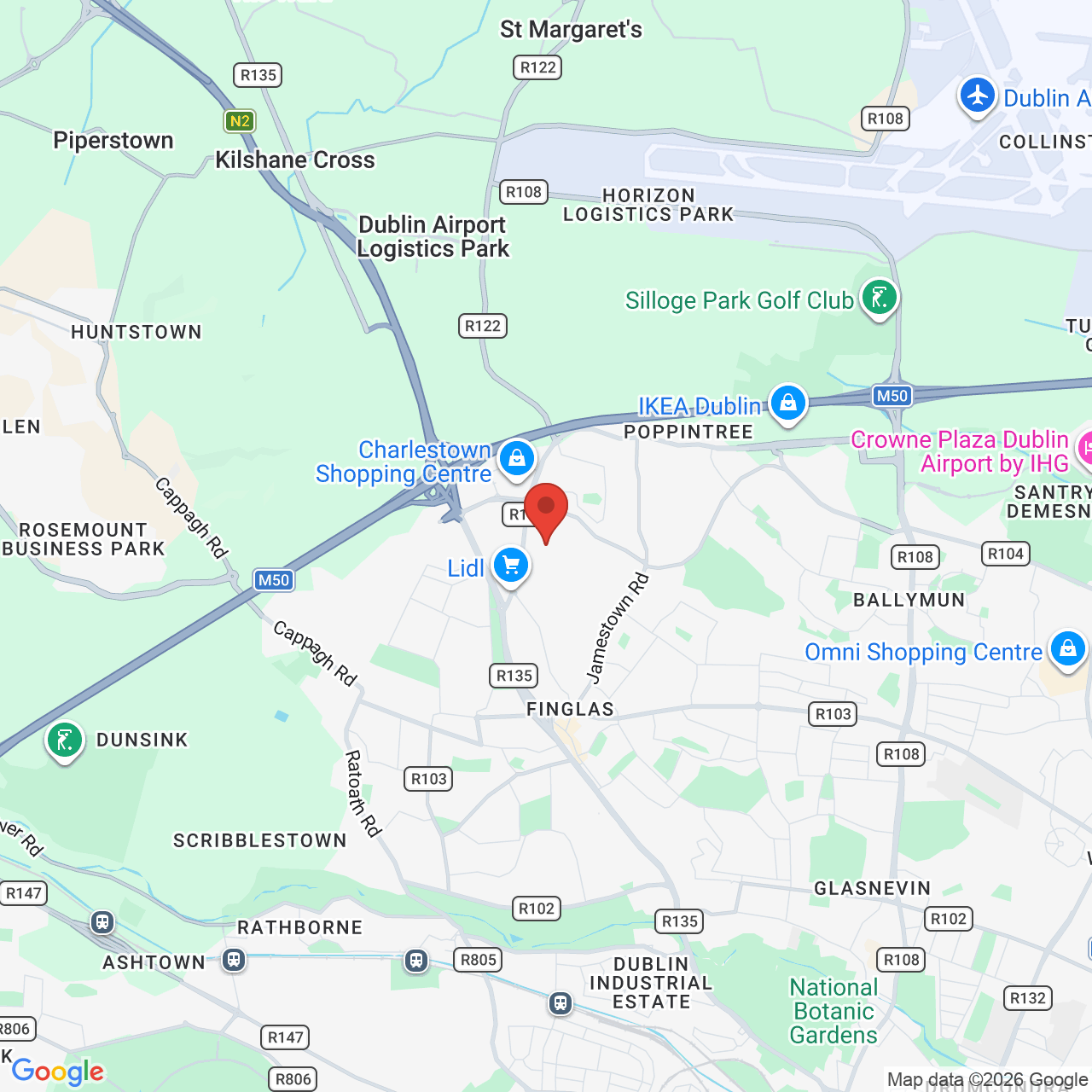 Map displaying job location