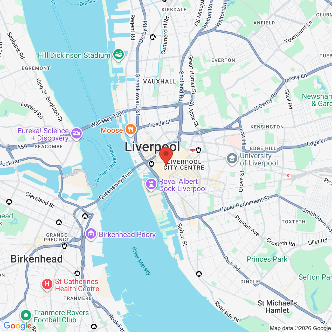 Map displaying job location