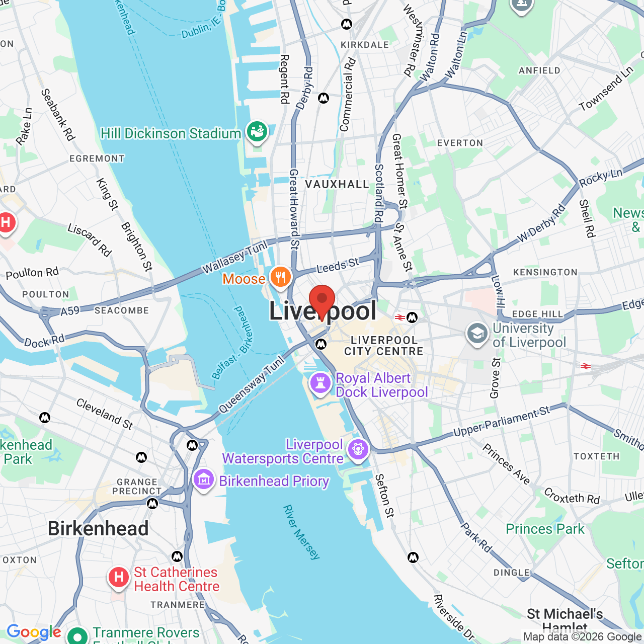 Map displaying job location