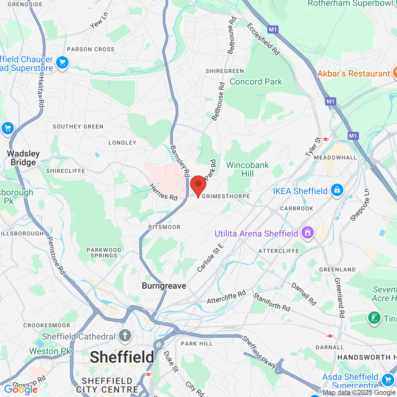 Map showing location of Sheffield,, United Kingdom,  S4 8GA