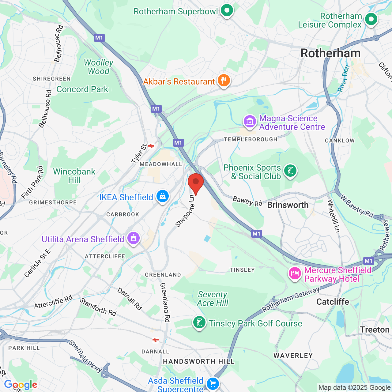 Map displaying job location