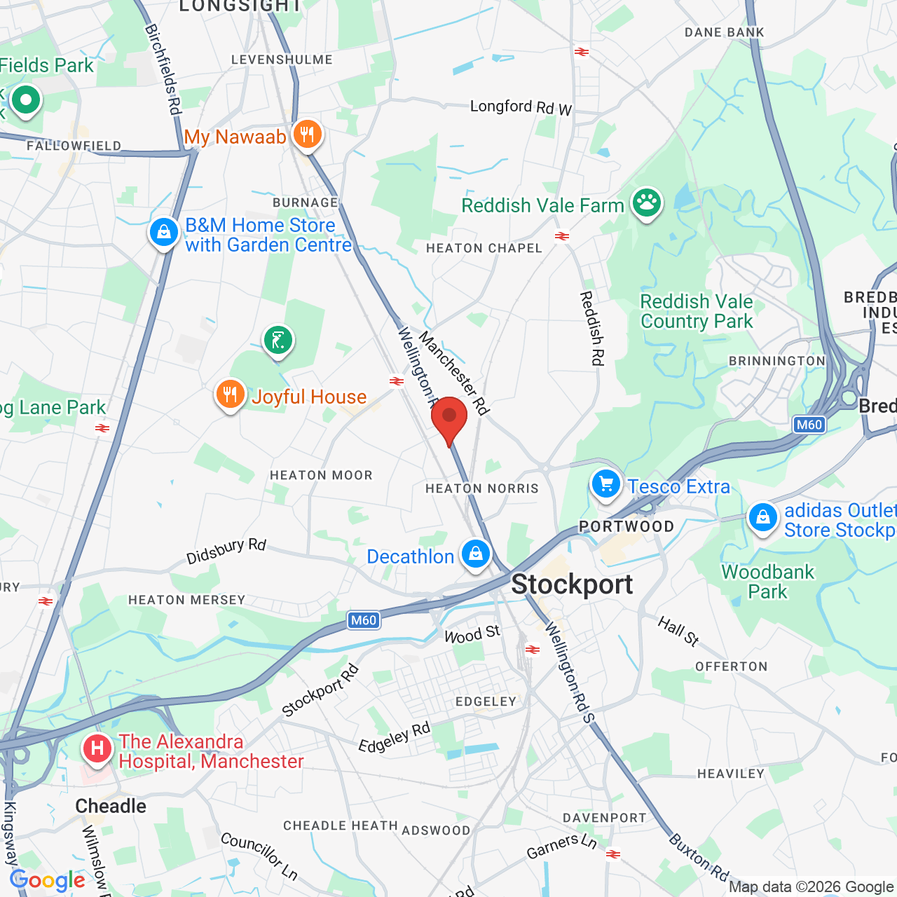 Map displaying job location