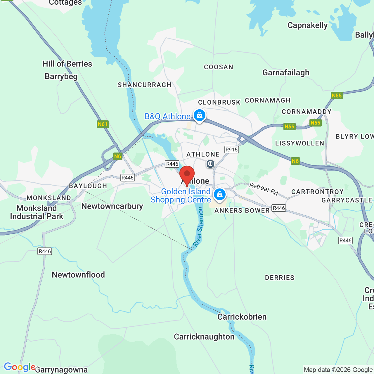 Map displaying job location