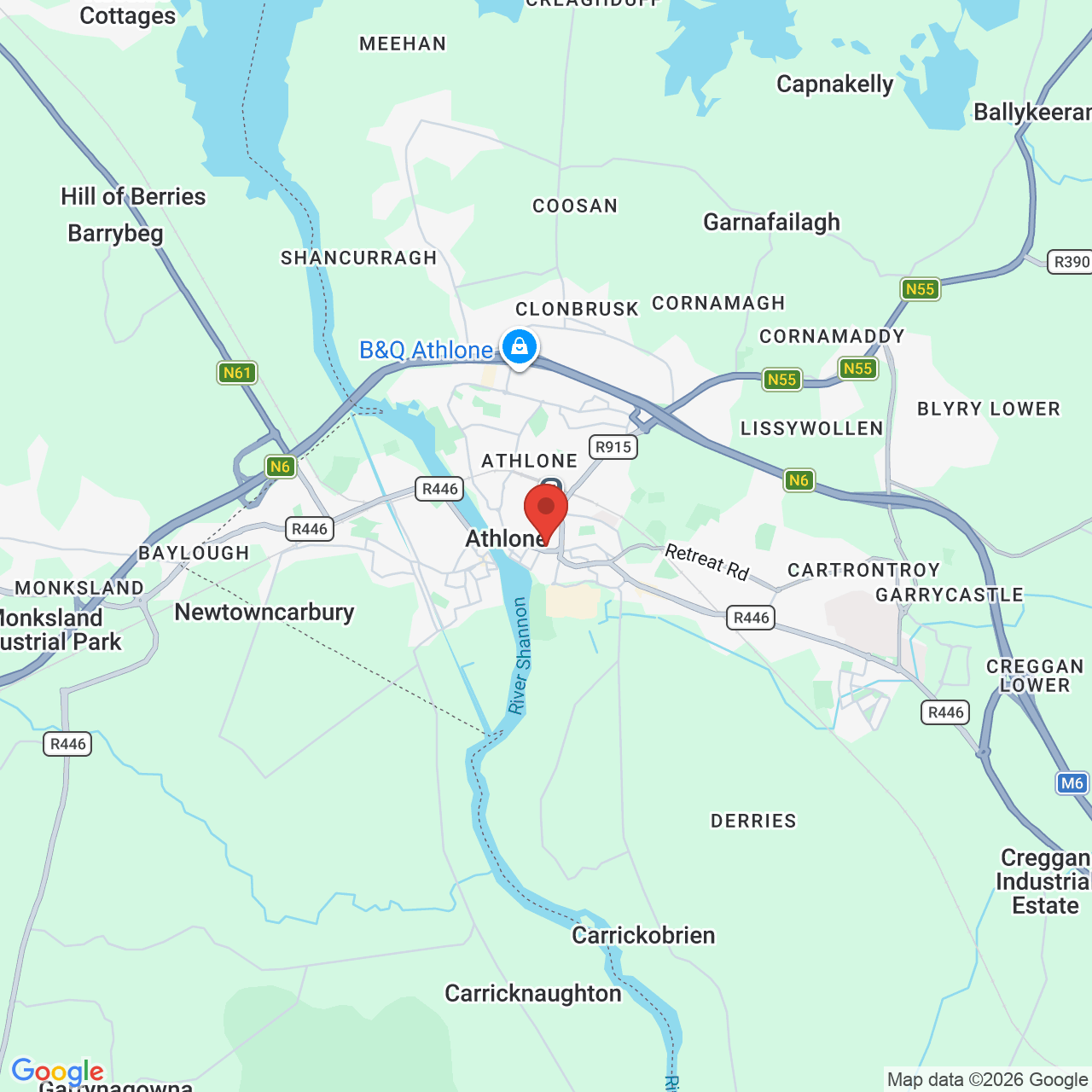 Map displaying job location
