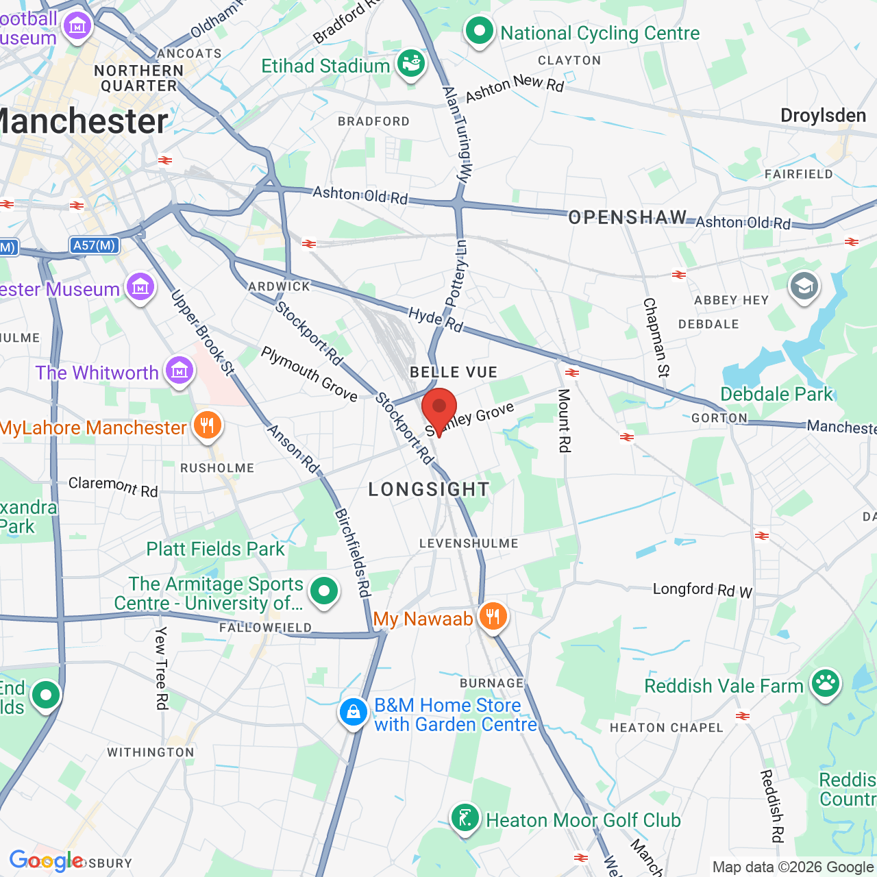 Map displaying job location