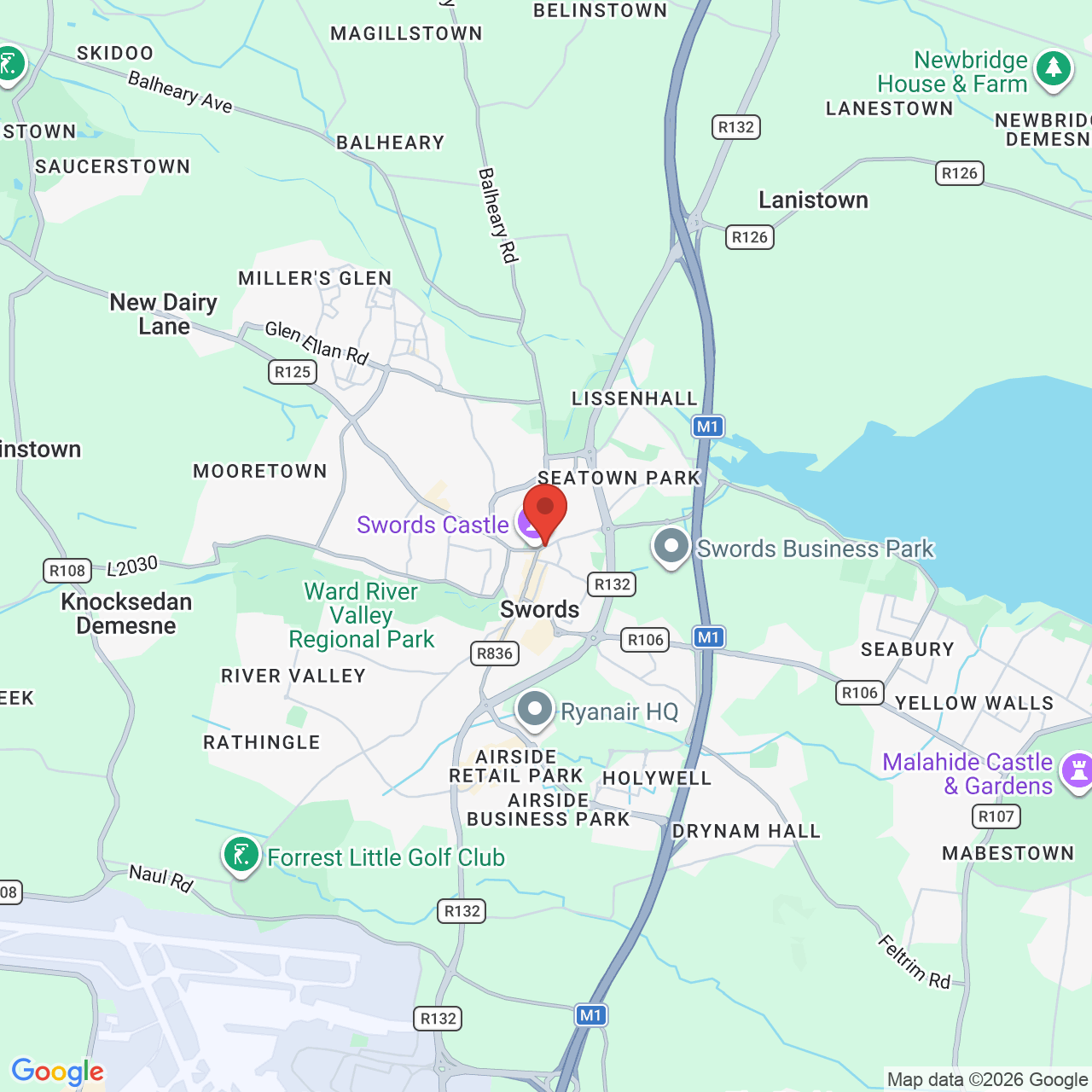 Map displaying job location