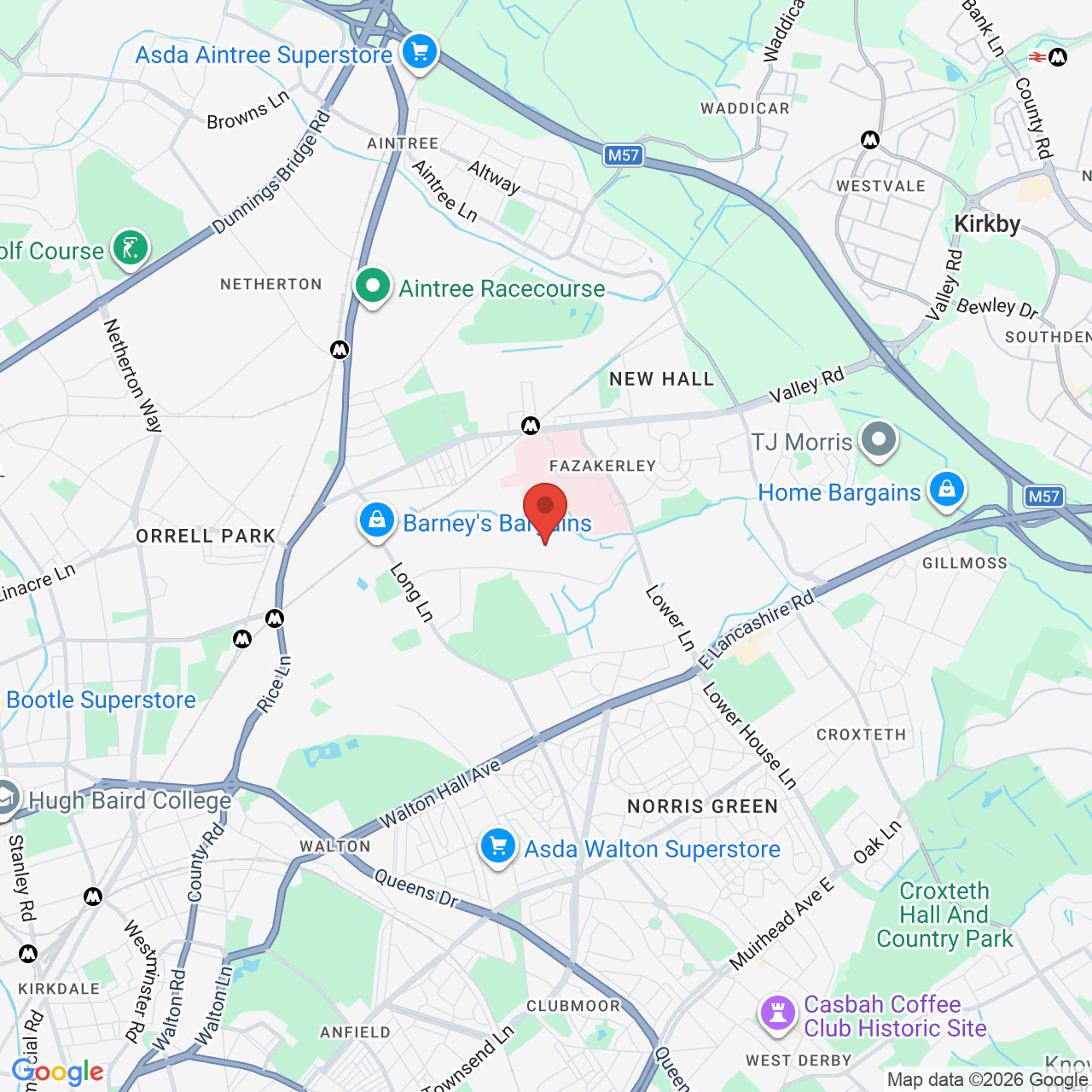 Map displaying job location